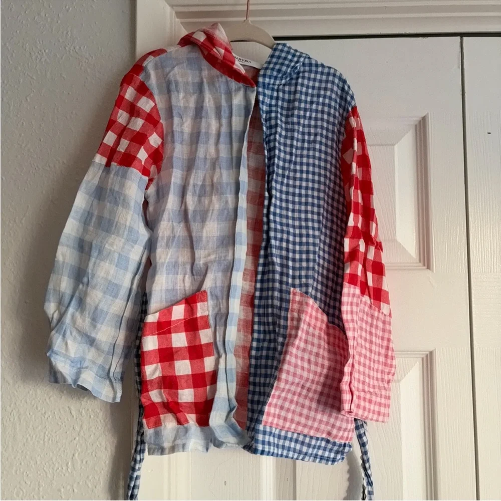 Marysia Swim | kids gingham linen jacket cover up